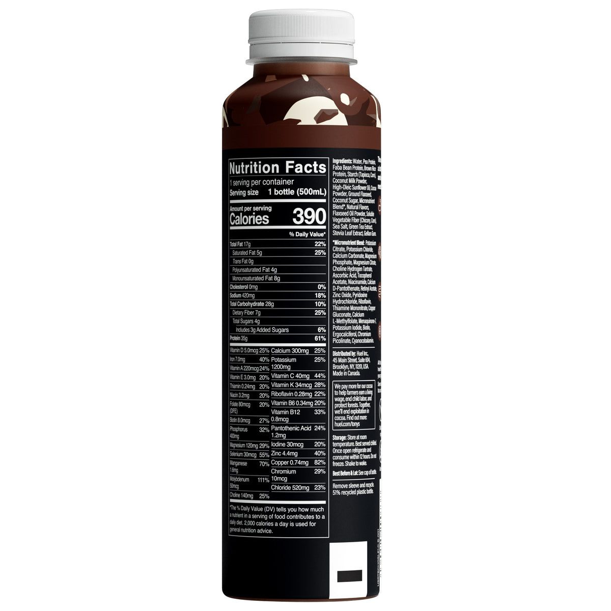 Huel Black Edition High-Protein Chocolate Meal Replacement Drink, 16.9 Fl Oz, 12-Pack